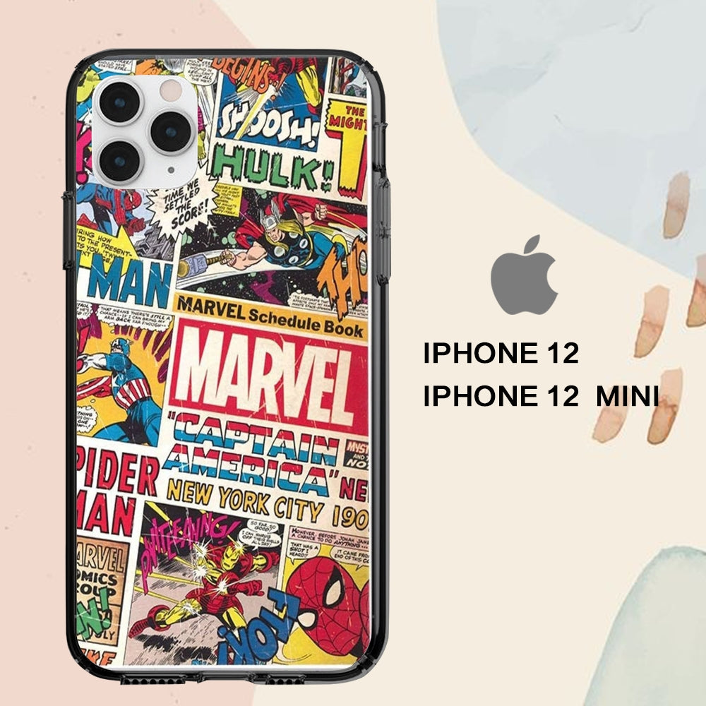 coque iPhone 12 mini pro max case M2751 marvel wallpaper 42oT4