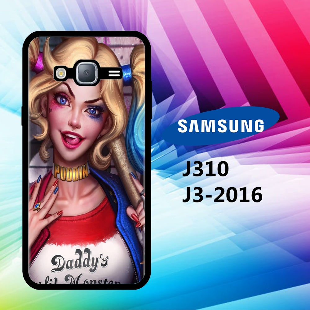 coque samsung J3 2016 J310 Harley quinn wallpaper