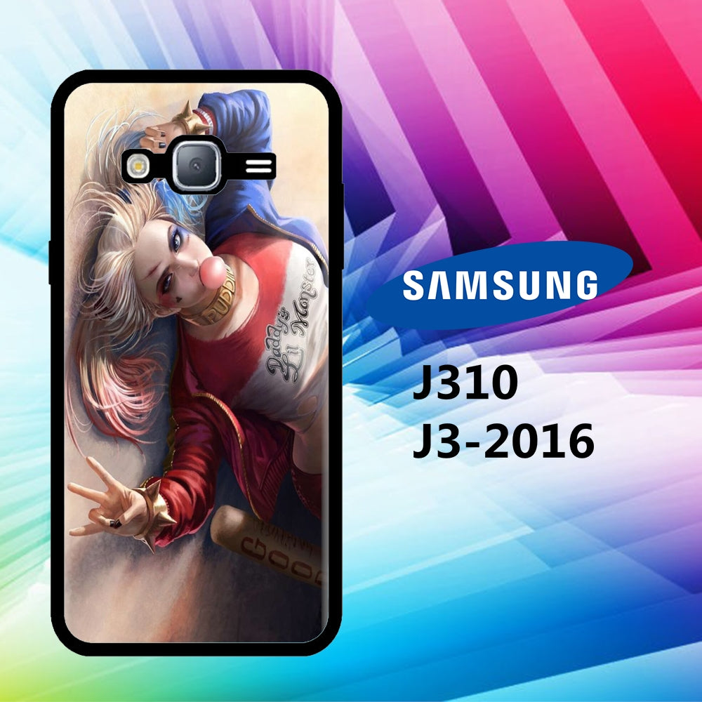 coque samsung J3 2016 J310 Harley quinn wallpaper