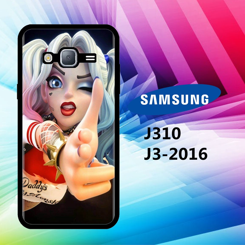 coque samsung J3 2016 J310 Harley quinn wallpaper