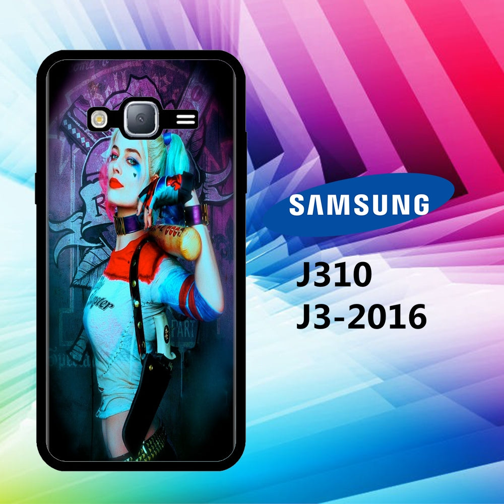 coque samsung J3 2016 J310 Harley quinn wallpaper