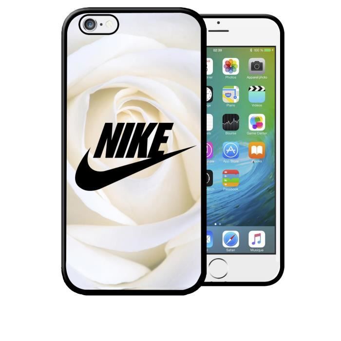 Coque iPhone 7 Plus 8 PlusNike Noir Verre Coque Bumper Housse Etui pour iPhone 7 Plus 8 Plus