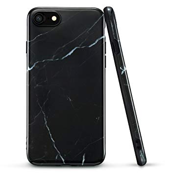 coque iphone 8 marbre noir silicone