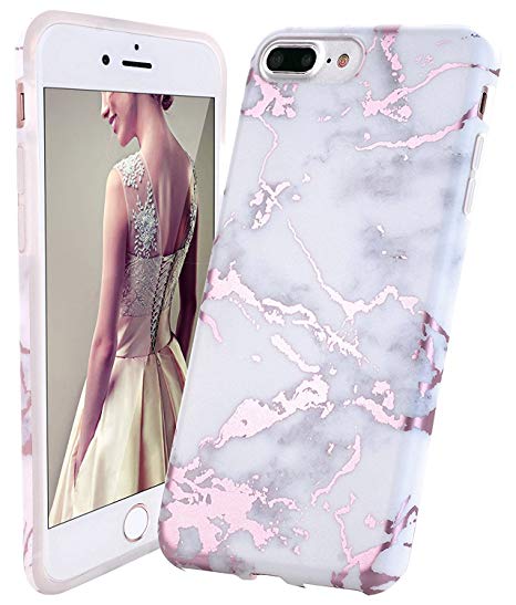 coque iphone 8 plus marbre rose