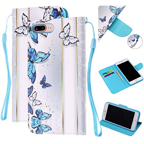 coque iphone 8 plus papillon bleu