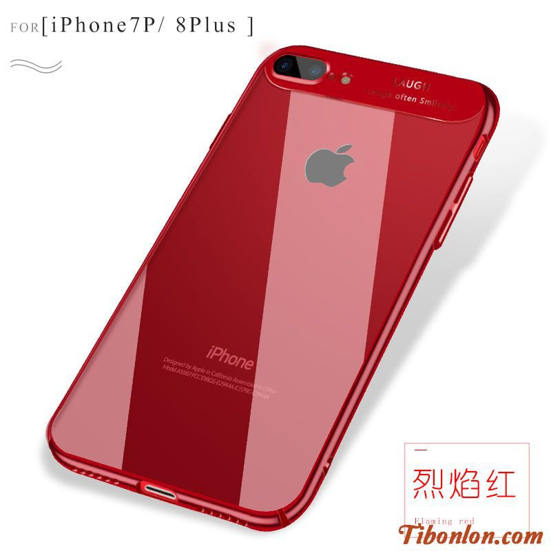 coque iphone 8 plus rouge et transparente
