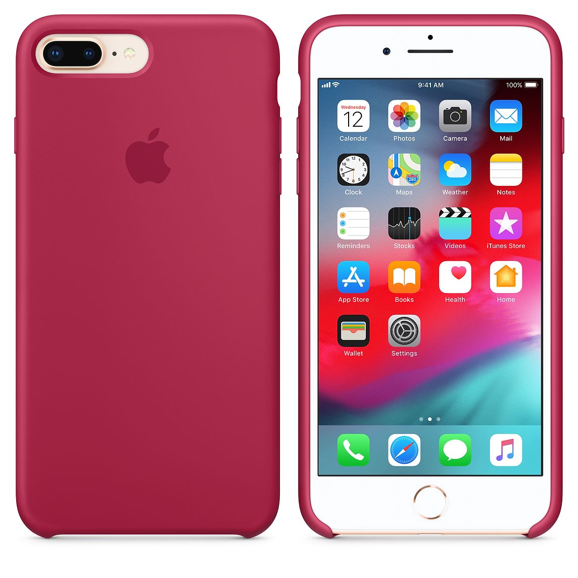 coque iphone 8 plus rouge silicone
