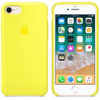 coque iphone 8 silicone apple jaune
