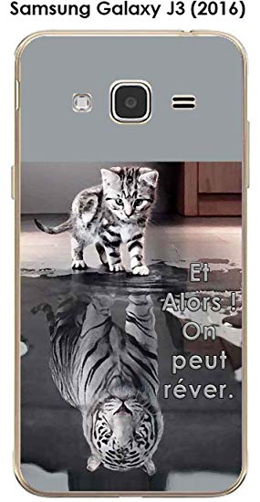 coque samsung j3 2016 chat tigre