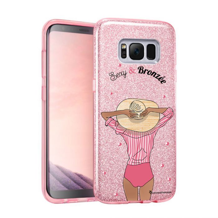 coque samsung s8 plus rose paillette