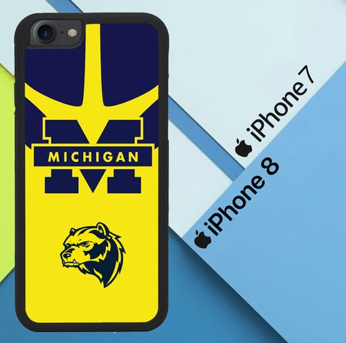 Michigan Wolverines Logo X4942 coque iPhone 7 , iPhone 8