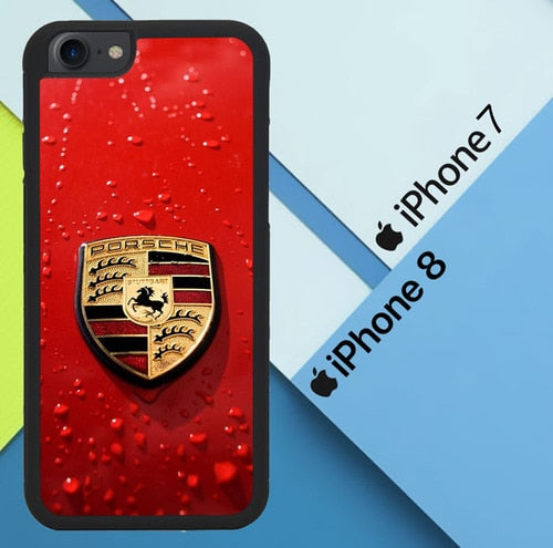 Porsche Logo Red X8906 coque iPhone 7 , iPhone 8