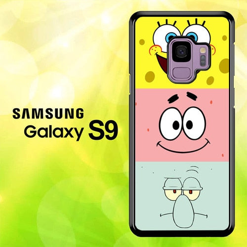 spongebob patrick squidward face L0075a coque Samsung Galaxy S9