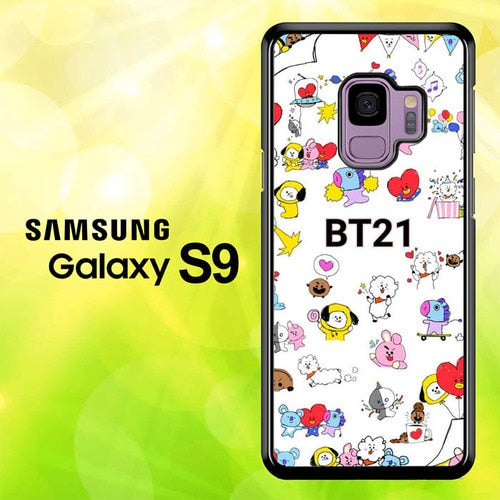 BT21 Pattern Wallpaper L0667 coque Samsung Galaxy S9