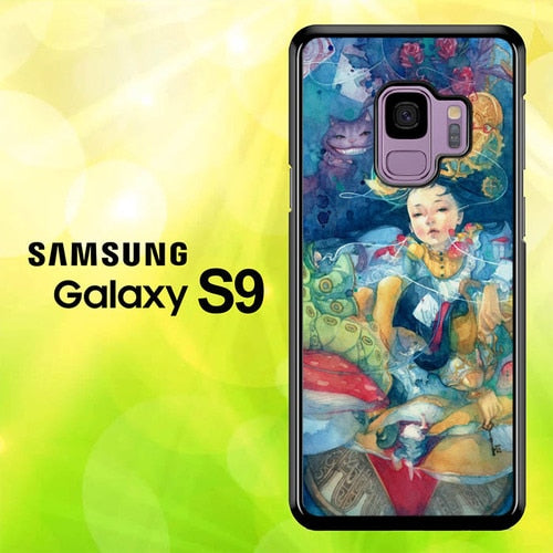 Alice in Wonderland Watercolor L1203 coque Samsung Galaxy S9