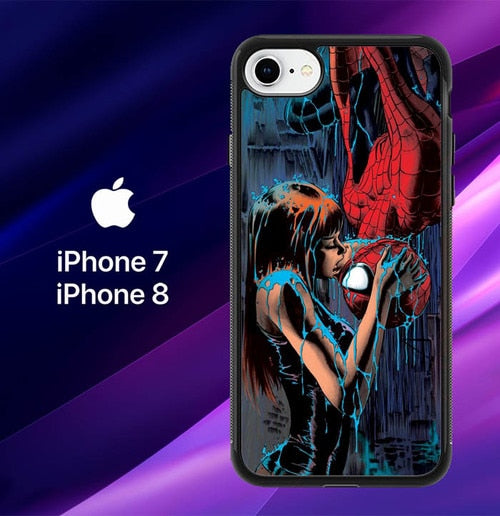 Spiderman Mary Jane Kissing L2659 coque iPhone 7 , iPhone 8