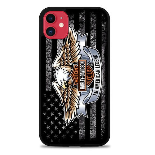 Coque iphone 5 6 7 8 plus x xs xr 11 pro max Harley Davidson America Flag P0224