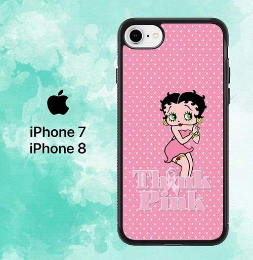 Betty Boop Think Pink P0609 iPhone 7 , 8 Case