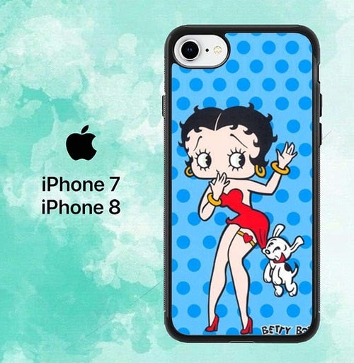 Betty Boop Blue Polkadot P0623 iPhone 7 , 8 Case