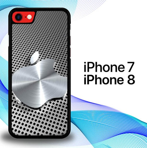 3D Apple Silver P0946 coque iPhone 7 , iPhone 8