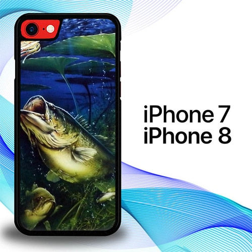 Bass Fishing Largemouth Fish P1338 coque iPhone 7 , iPhone 8