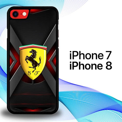 Ferrari Logo In Steel P1560 coque iPhone 7 , iPhone 8