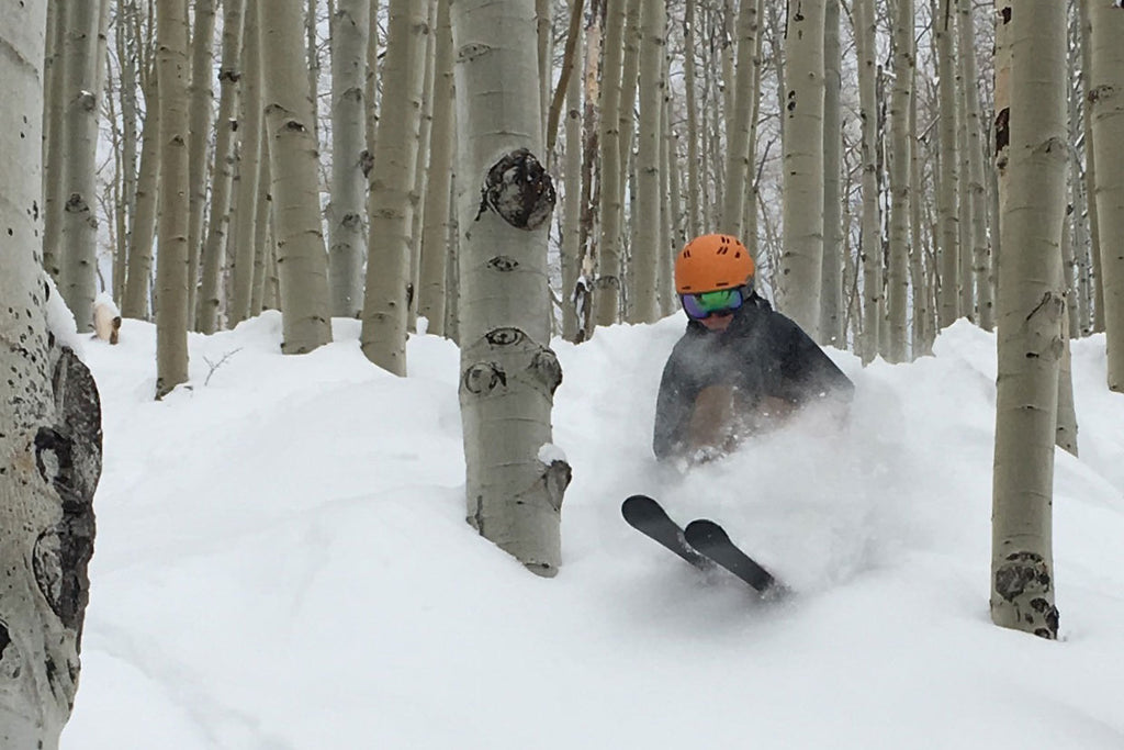 Tree skiing on Shadows run at Steamboat