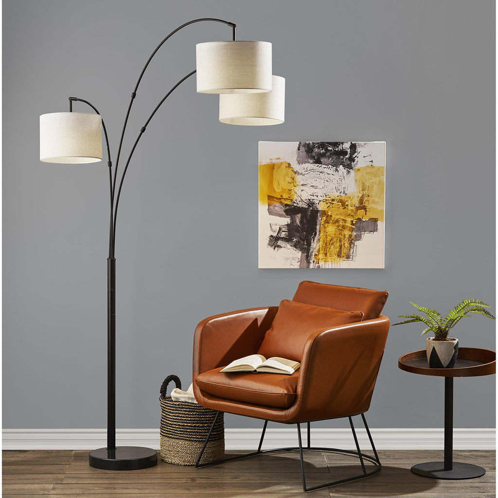 adesso bowery arc floor lamp