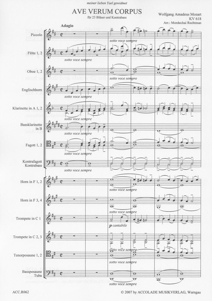 Ave Verum Corpus K618 Score Parts 23 Wi Trevco Varner Music
