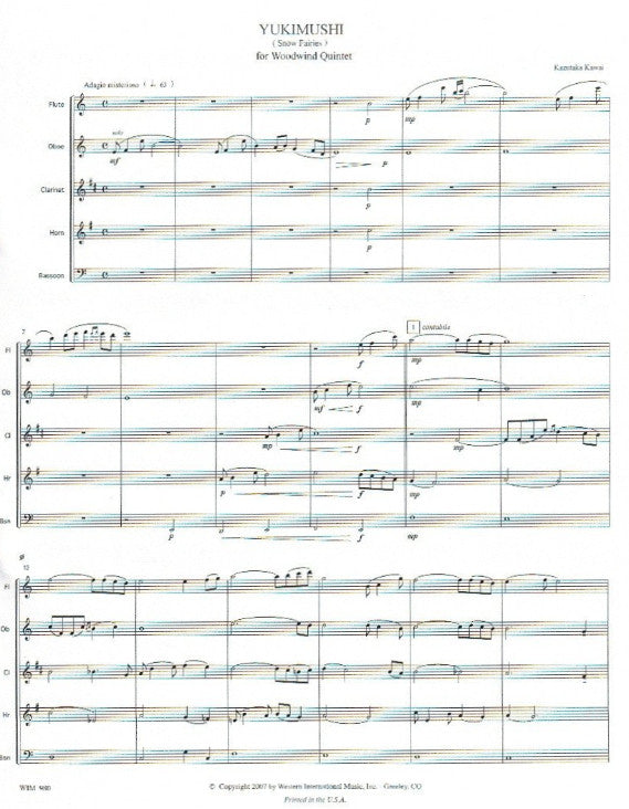 Yukimushi Score Parts Ww5 Trevco Music