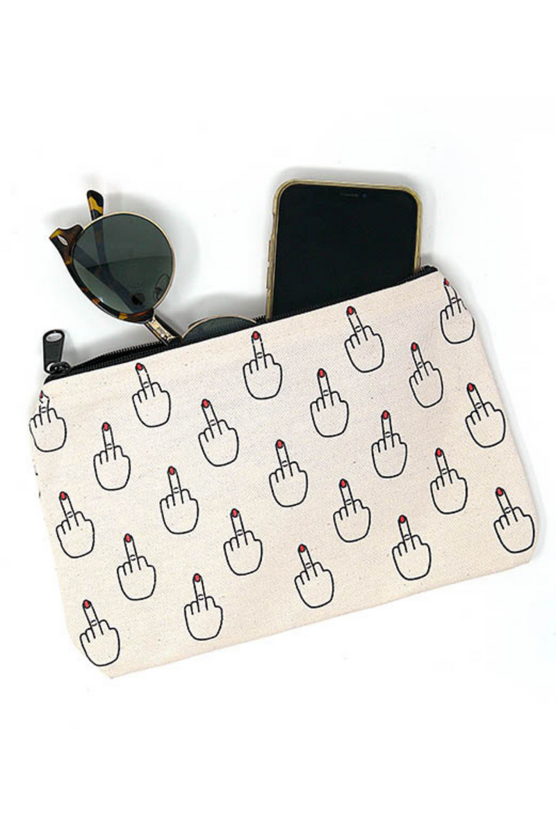 Middle Finger Graphic Pouch