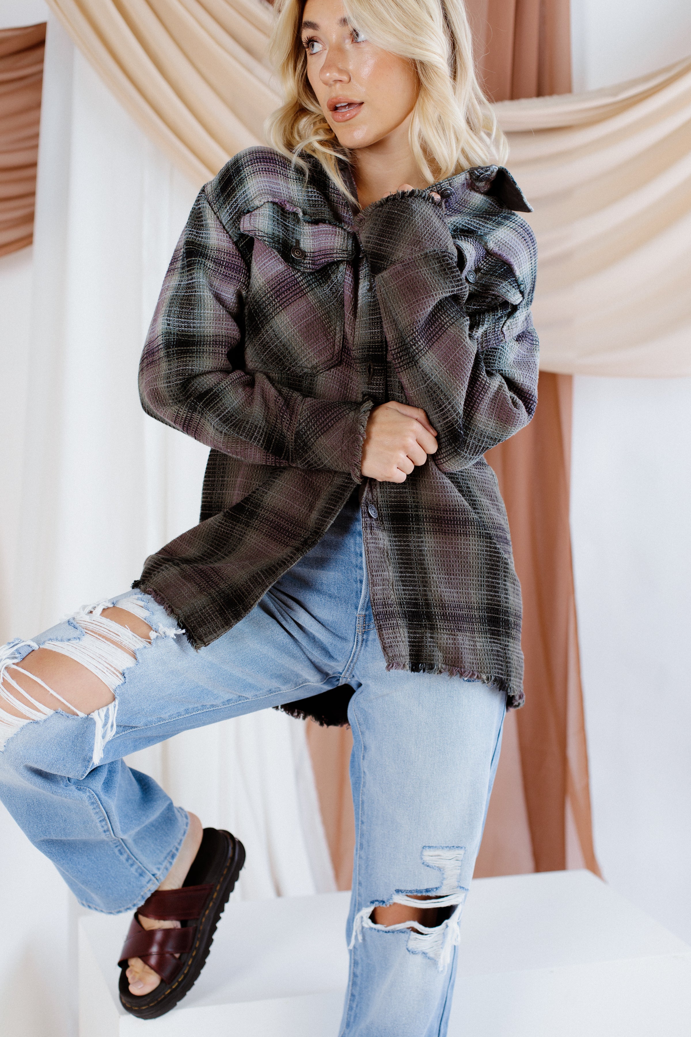 free people plaid shirt jacket