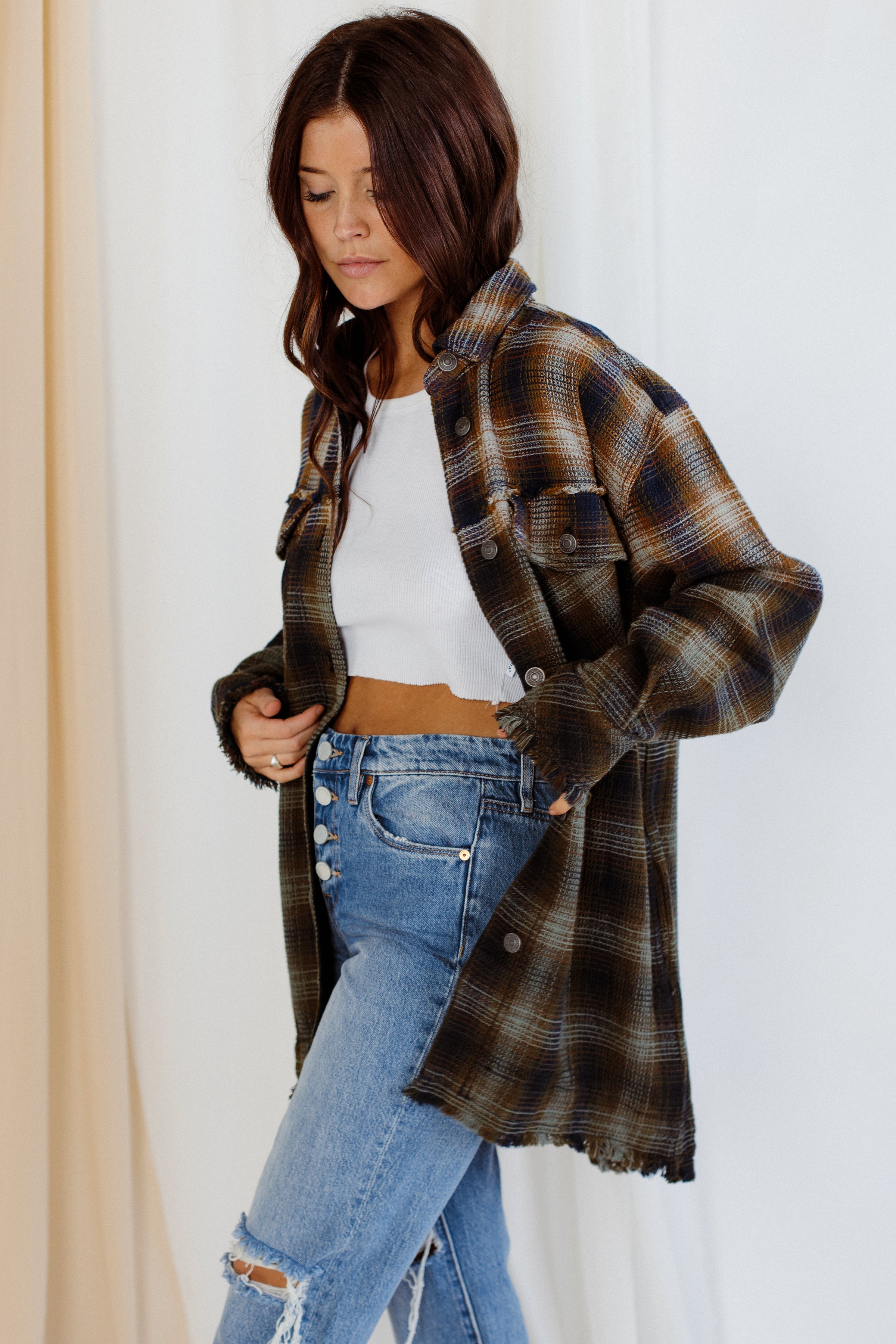 free people plaid shirt jacket