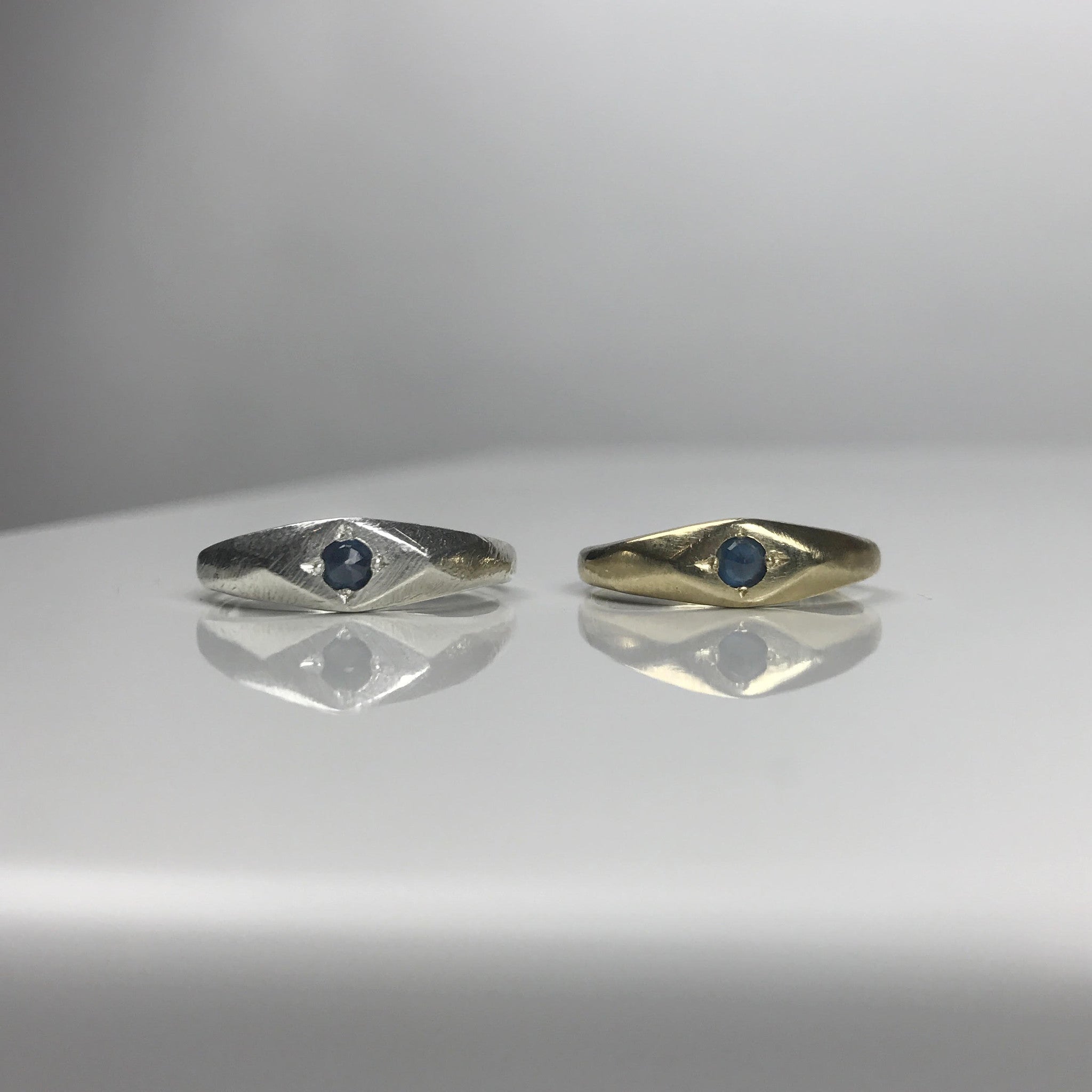 Inverted Sapphire Ring