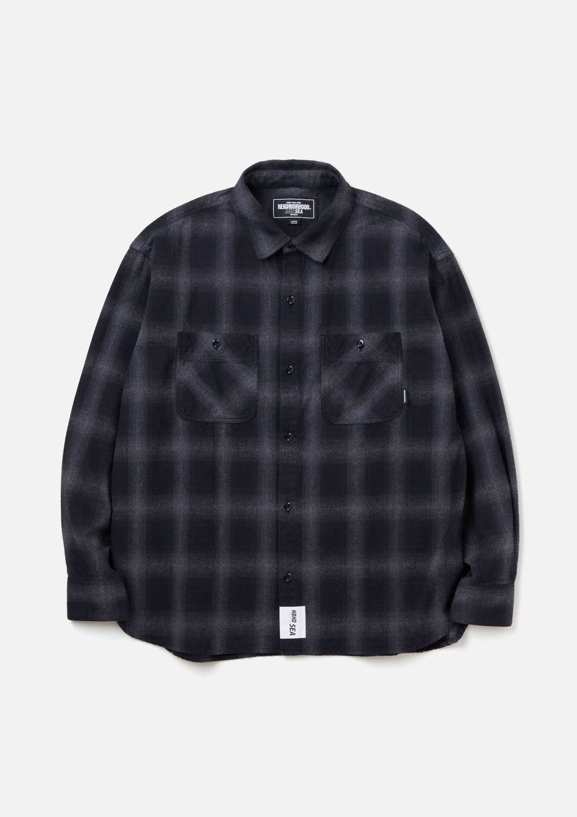 NH X WIND AND SEA . OMBRE CHECK SHIRT LS