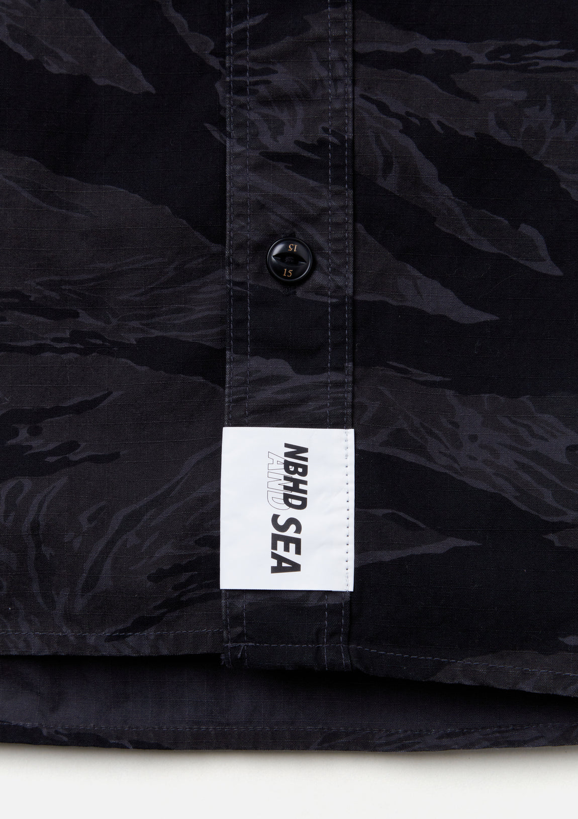 NH X WIND AND SEA . CAMOUFLAGE OFFICER SHIRT LS