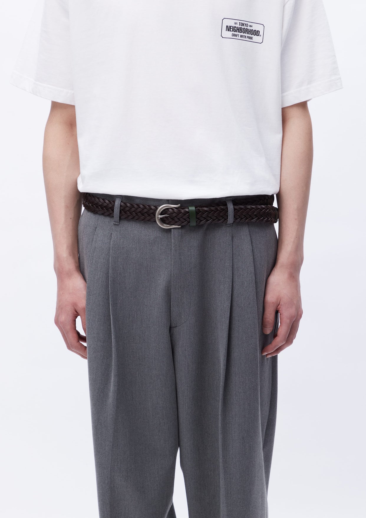 定価以下 NEIGHBORHOOD LEATHER MESH BELT ベルト-