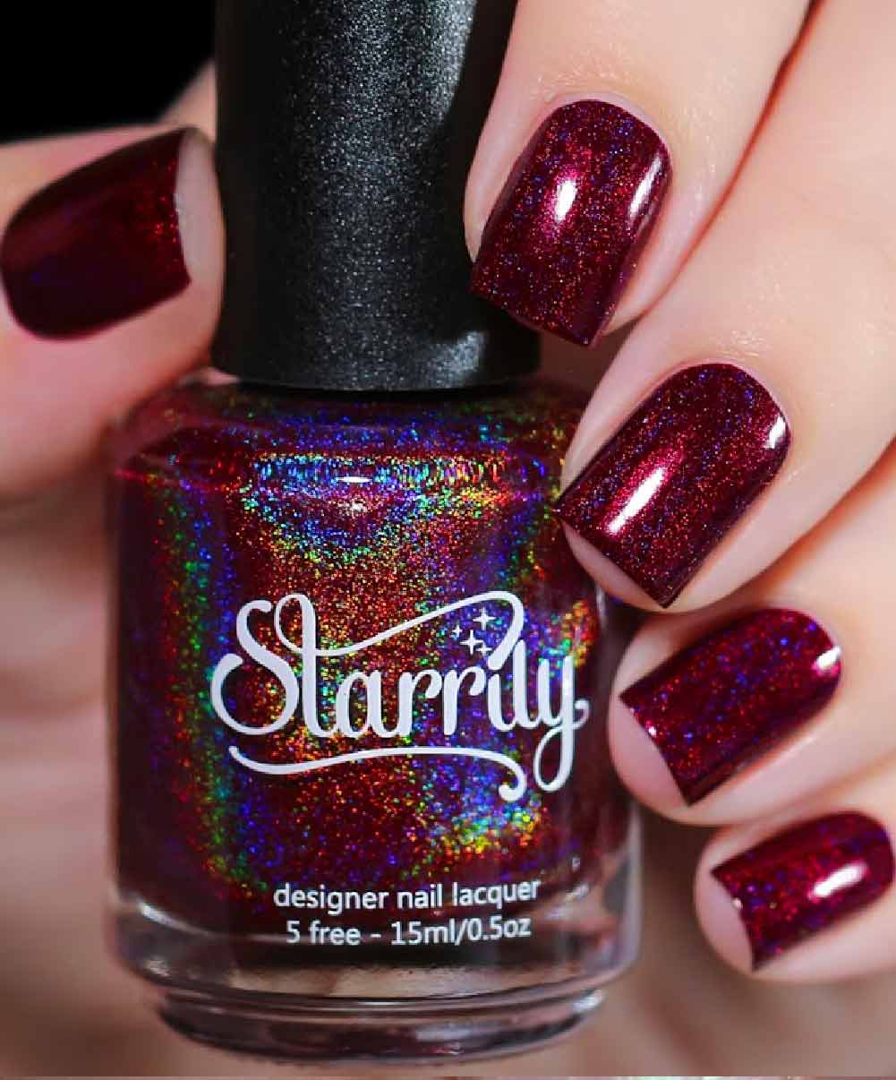 maroon nail varnish