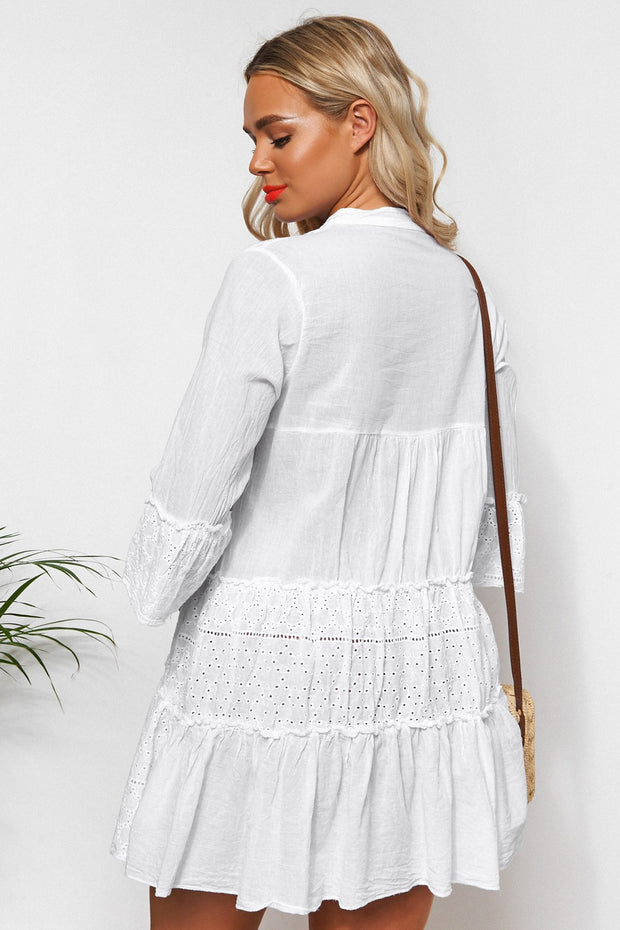 zara white broderie dress