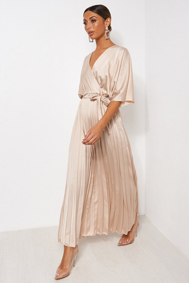 satin champagne maxi dress