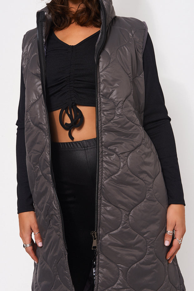 Grey Quilted Gilet