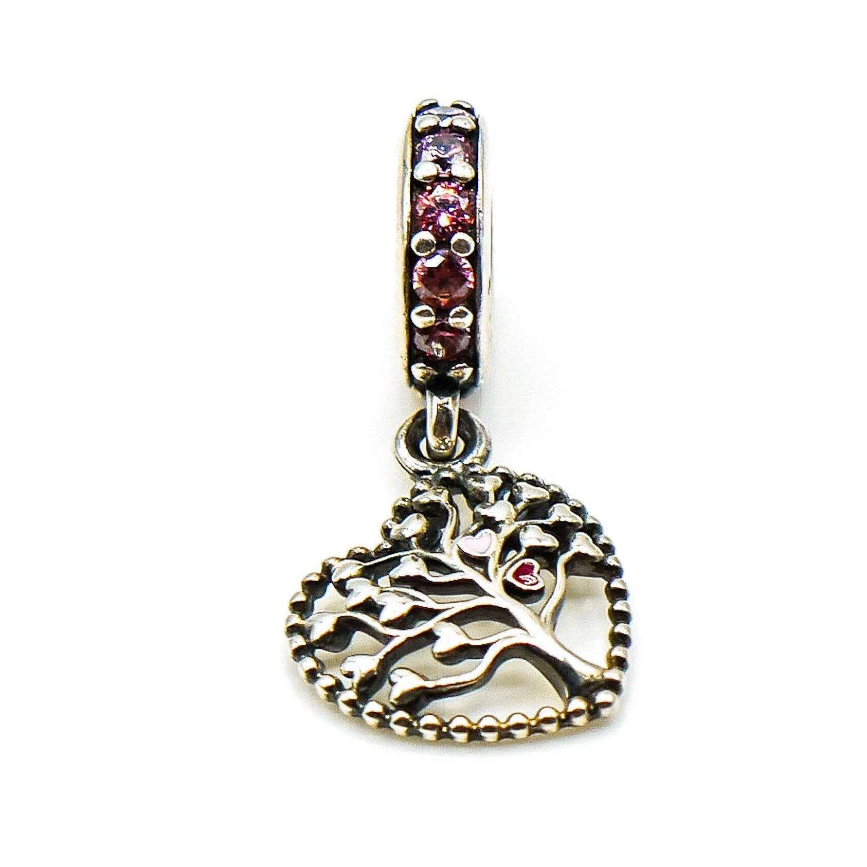 PANDORA Tree of Love Sterling Dangle With Red CZ And – Legacy Collectors