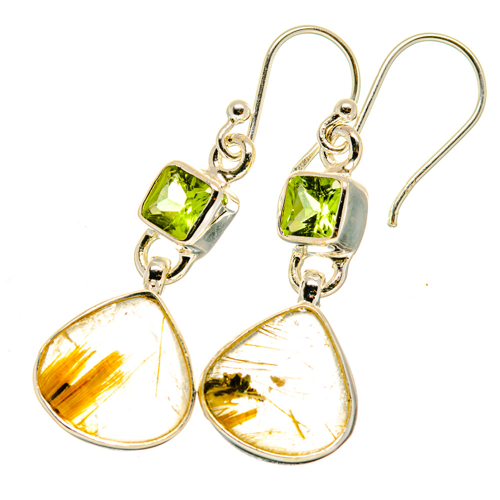 Rutilated Quartz Earrings handcrafted by Ana Silver Co - EARR417969