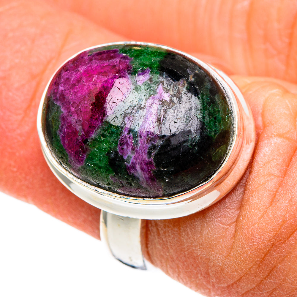 Ruby Zoisite Rings handcrafted by Ana Silver Co - RING86080