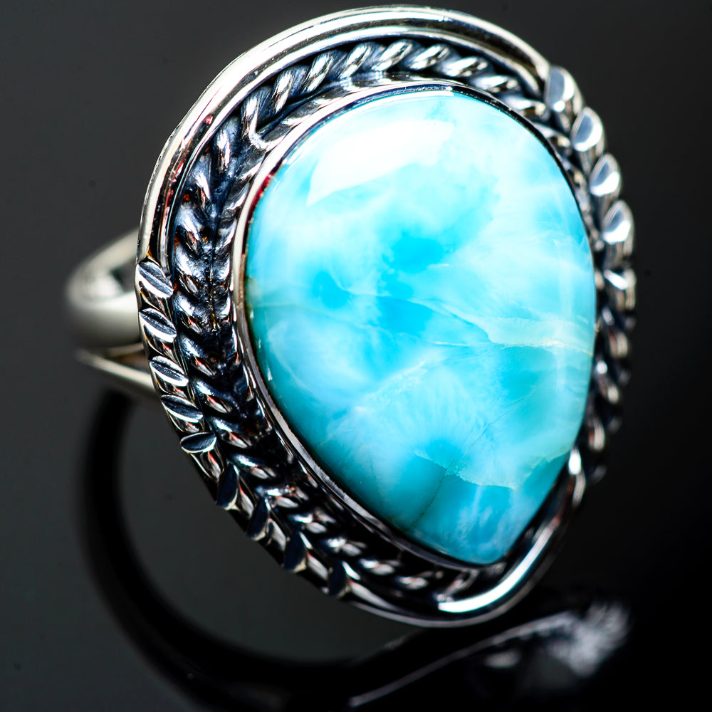 Large Larimar Ring Size 8 (925 Sterling Silver) RING996926 – Ana Silver Co