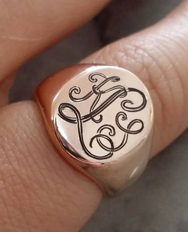 Personalized Family Monogram Signet Ring