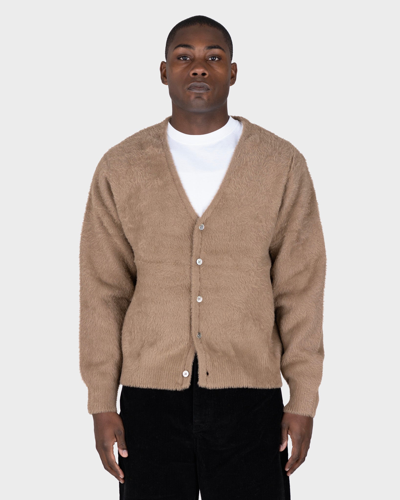 大規模セール STUSSY SHAGGY CARDIGAN Taupe M abamedyc.com