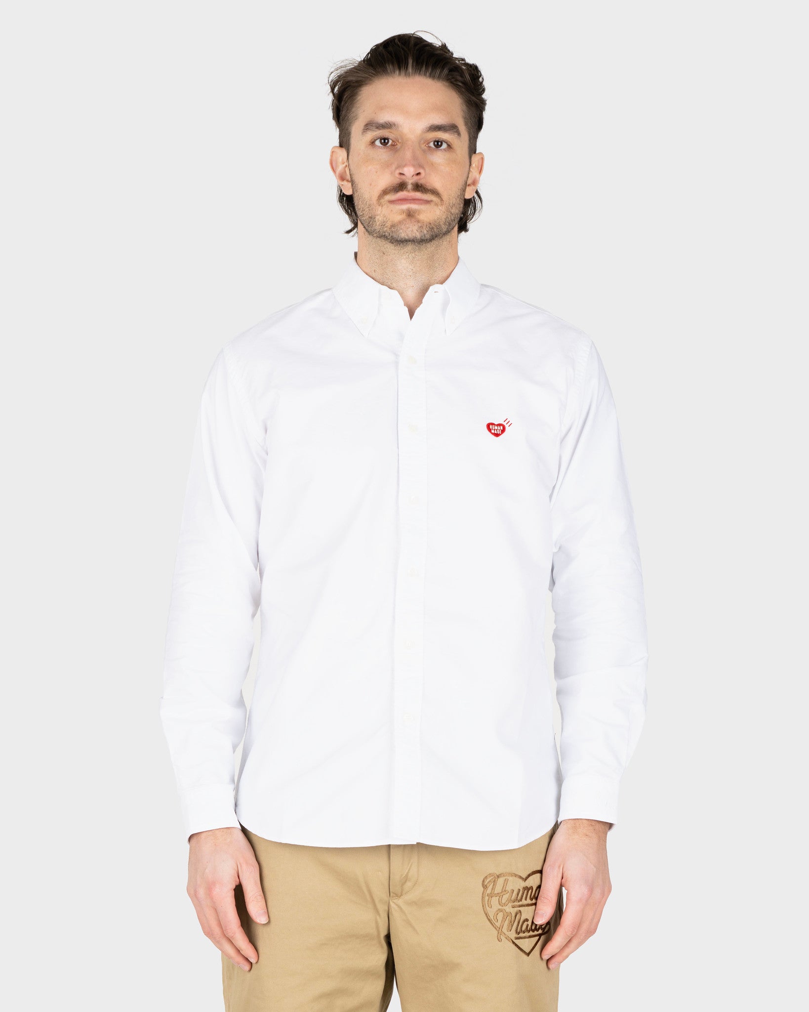 Human Made Oxford Bd L/S Shirt in White