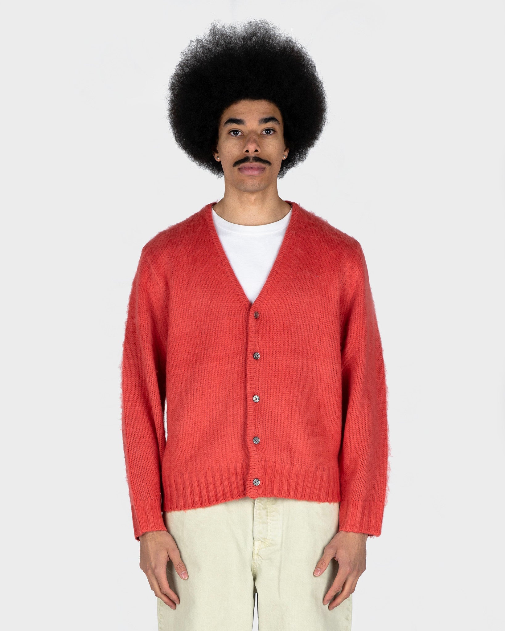 Brushed Cardigan in Red – Steadbrook