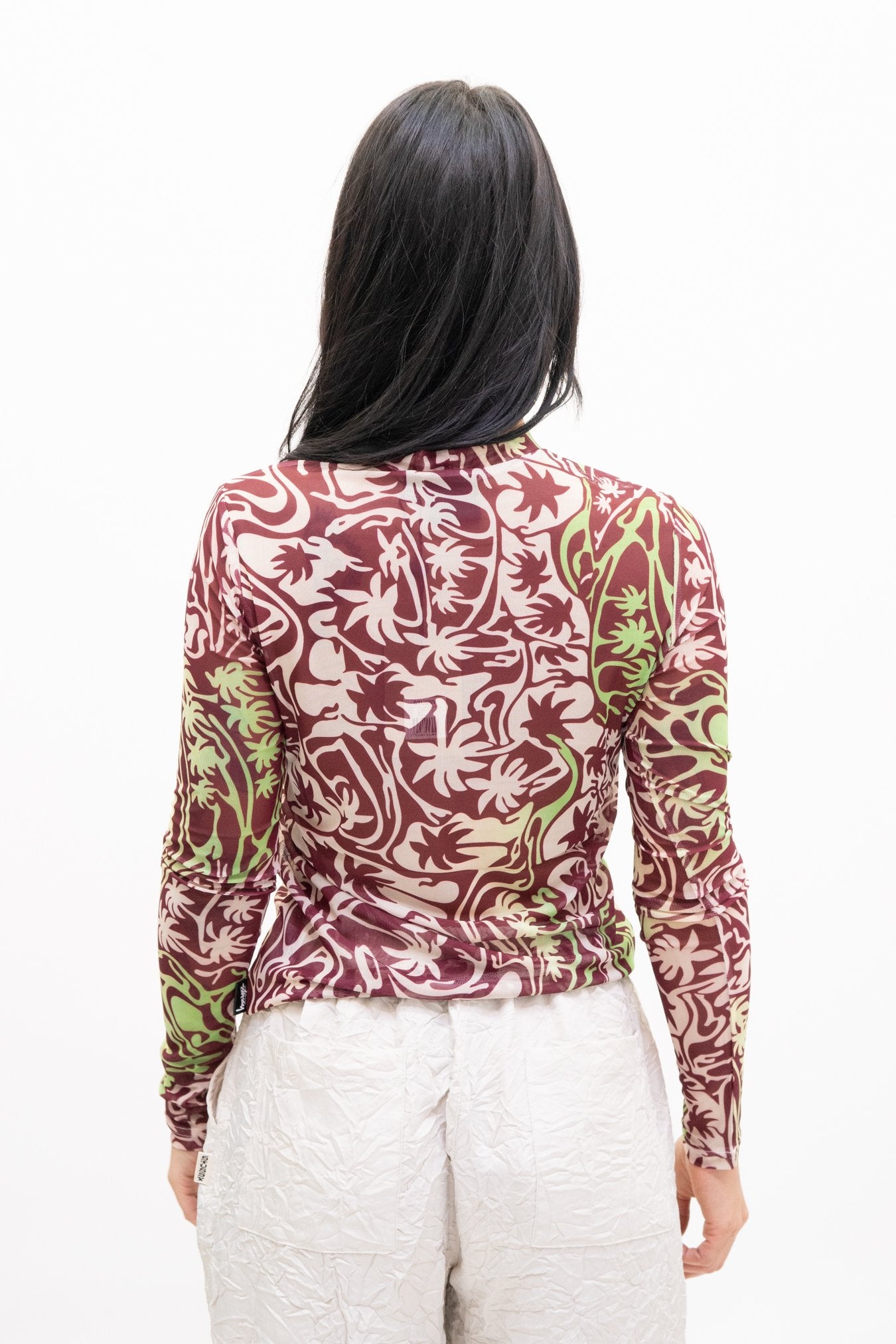 Stussy Psychedelic Palm Tree Longsleeve in Red